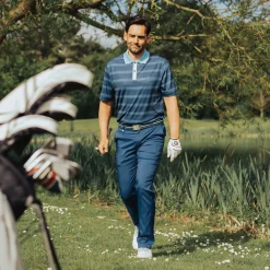 Discount Men's Multi-Stripe Breathable Golf Polo Shirt Men's Polo Shirts