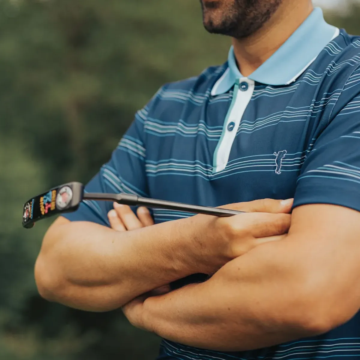 Discount Men's Multi-Stripe Breathable Golf Polo Shirt Men's Polo Shirts