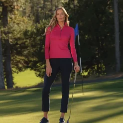 Sale Ladies Clubhouse Half Zip Mock Golf Mid Layer Ladies Midlayers|Men's Midlayers