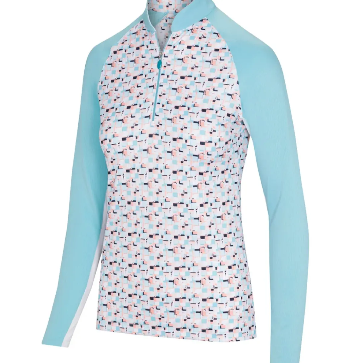 Clearance Ladies Prism Print L/S Half Zip Golf Midlayer Ladies Midlayers|Men's Midlayers