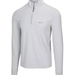 Clearance Men's Heathered Half Zip Mock Golf Midlayer Men's Sweaters|Men's Midlayers