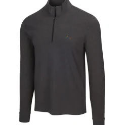 Clearance Men's Heathered Half Zip Mock Golf Midlayer Men's Sweaters|Men's Midlayers