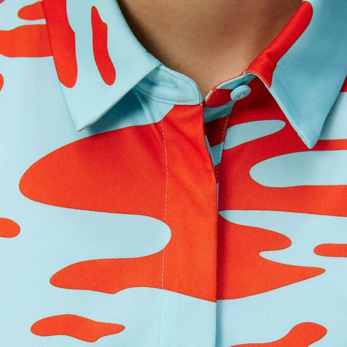 Online J.Lindeberg Ladies Dena Print Sleeveless Golf Polo Shirt Ladies Polo Shirts