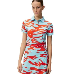 New J.Lindeberg Ladies Tour Tech Print Golf Polo Shirt Ladies Polo Shirts
