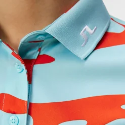 New J.Lindeberg Ladies Tour Tech Print Golf Polo Shirt Ladies Polo Shirts