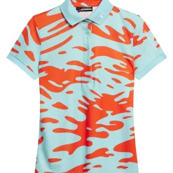 New J.Lindeberg Ladies Tour Tech Print Golf Polo Shirt Ladies Polo Shirts