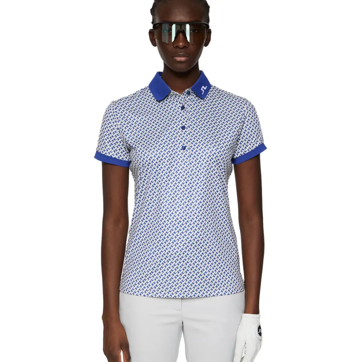 New J.Lindeberg Ladies Tour Tech Print Golf Polo Shirt Ladies Polo Shirts