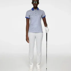 Online J.Lindeberg Ladies Tour Tech Print Golf Polo Shirt Ladies Polo Shirts