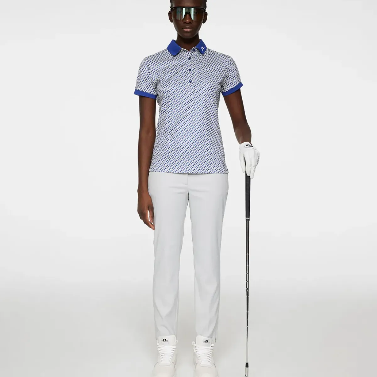 Online J.Lindeberg Ladies Tour Tech Print Golf Polo Shirt Ladies Polo Shirts