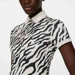 Online J.Lindeberg Ladies Tour Tech Print Golf Polo Shirt Ladies Polo Shirts