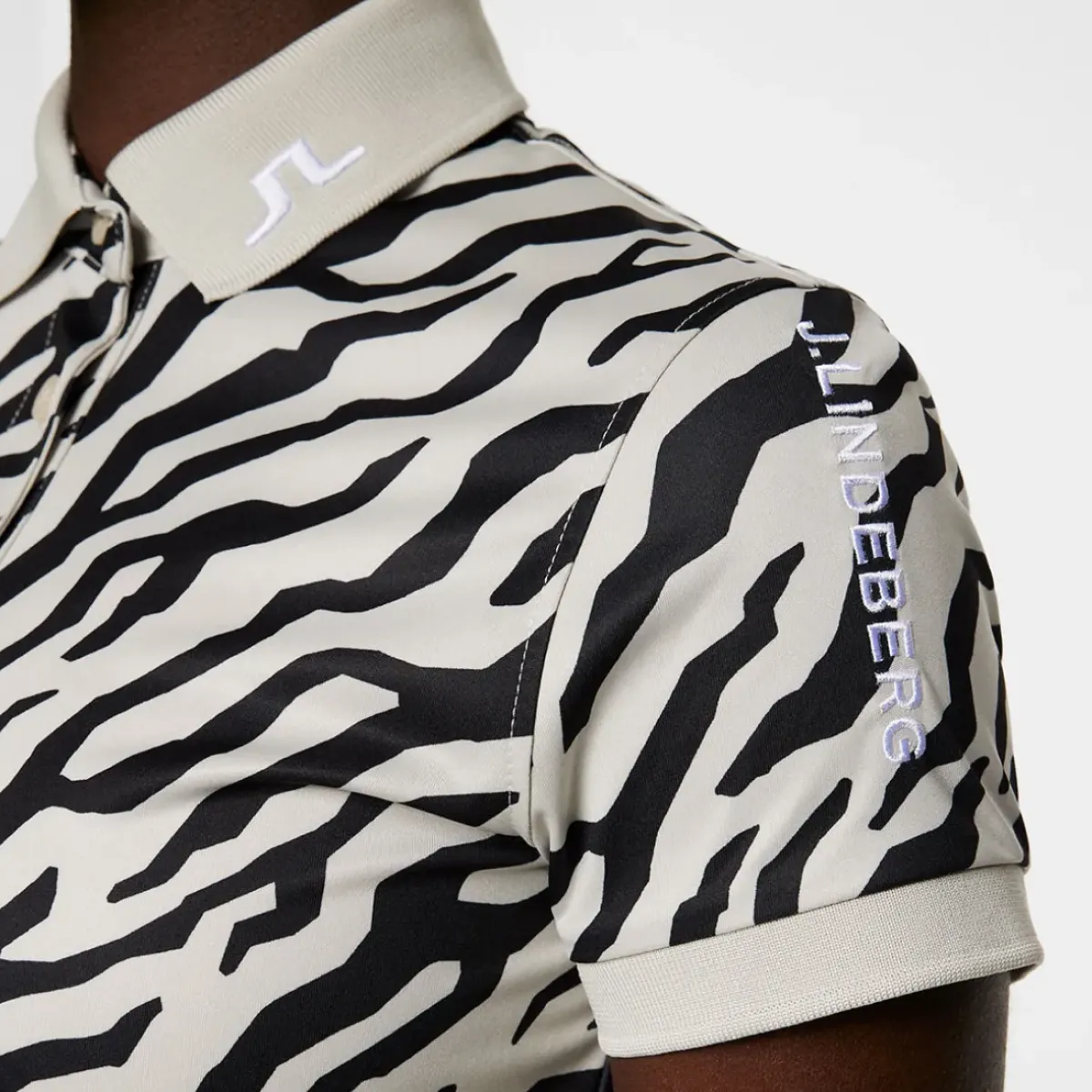 Online J.Lindeberg Ladies Tour Tech Print Golf Polo Shirt Ladies Polo Shirts