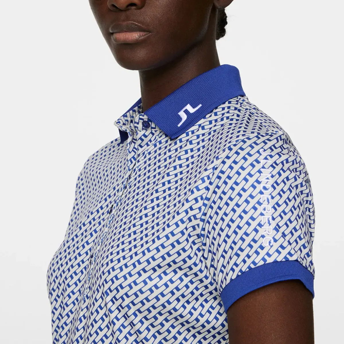 Online J.Lindeberg Ladies Tour Tech Print Golf Polo Shirt Ladies Polo Shirts