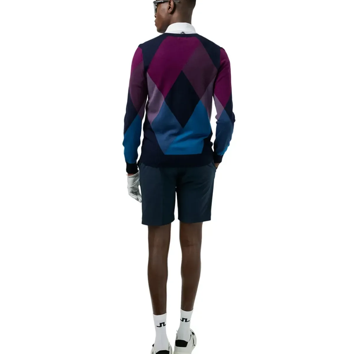 New J.Lindeberg Men's Active Argyle Golf Sweater Men's Sweaters|Men's Midlayers