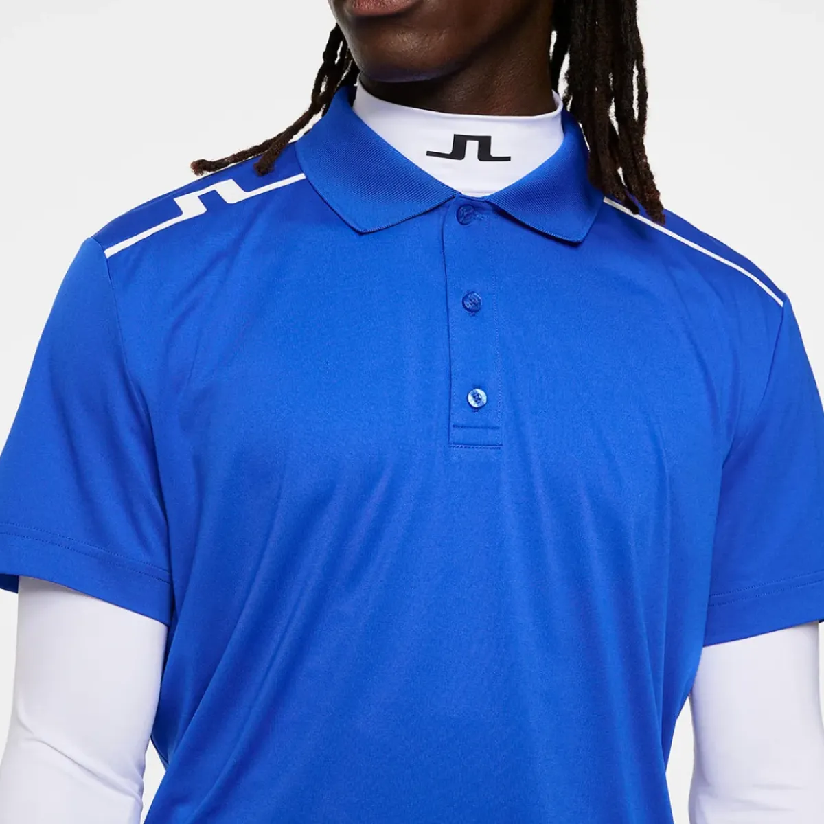 Discount J.Lindeberg Men's Lionel Shoulder Golf Polo Shirt Men's Polo Shirts