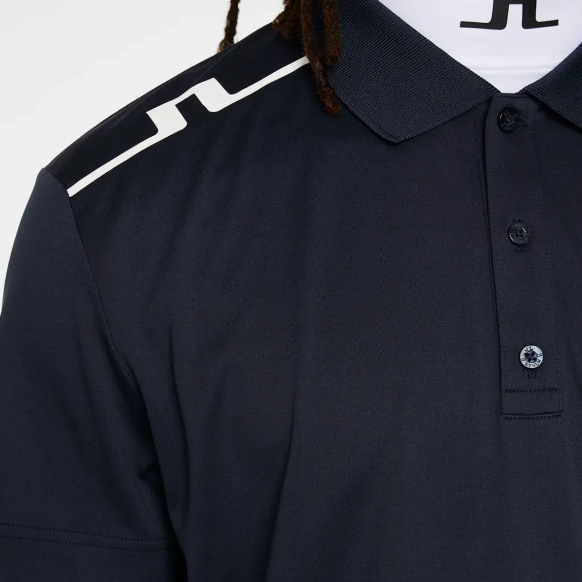 Discount J.Lindeberg Men's Lionel Shoulder Golf Polo Shirt Men's Polo Shirts