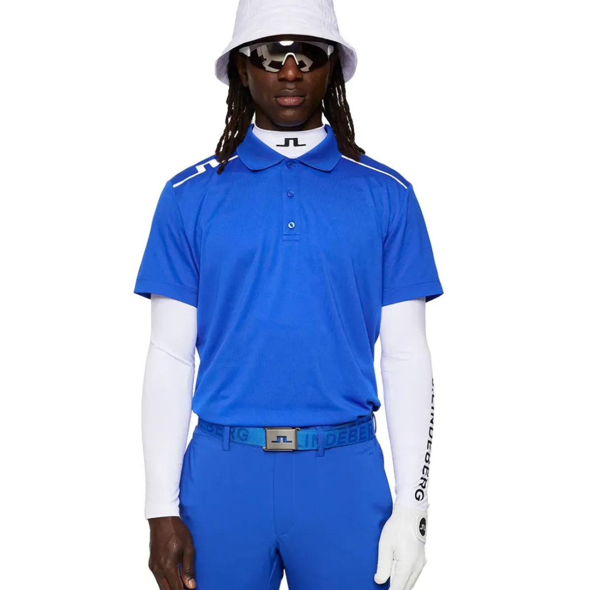 Discount J.Lindeberg Men's Lionel Shoulder Golf Polo Shirt Men's Polo Shirts