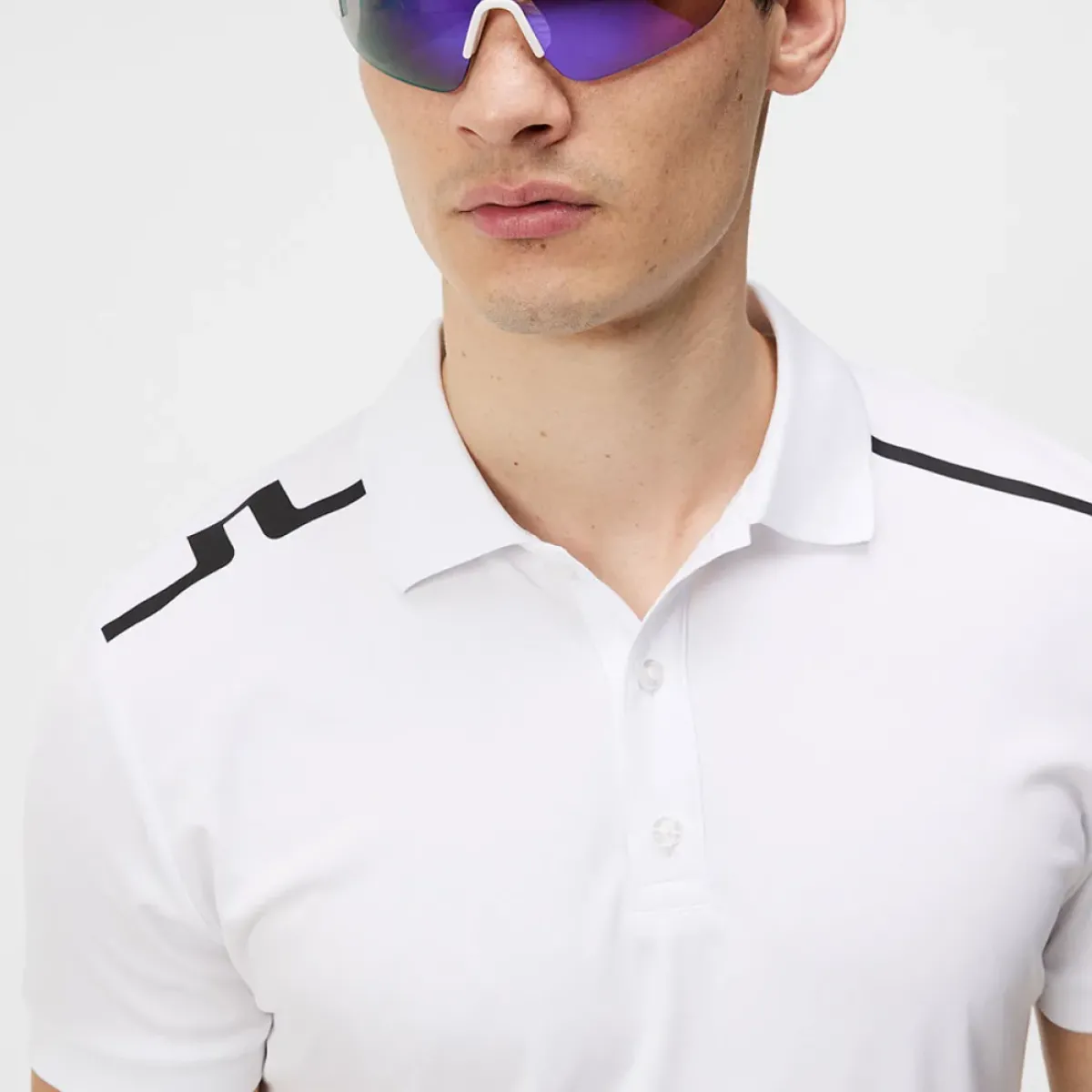 Discount J.Lindeberg Men's Lionel Shoulder Golf Polo Shirt Men's Polo Shirts