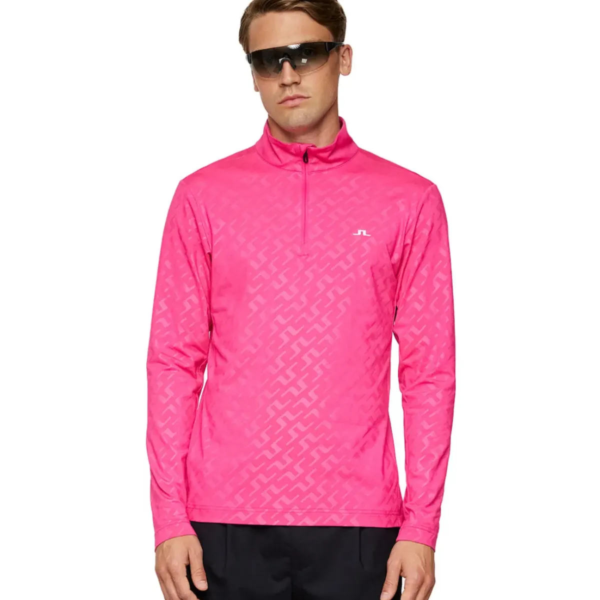 Discount J.Lindeberg Men's Luke Deboss Quarter Zip Golf Mid Layer Men's Sweaters|Men's Midlayers