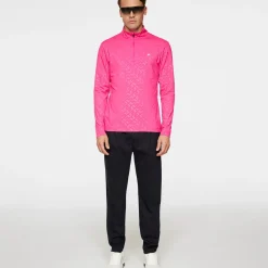 Discount J.Lindeberg Men's Luke Deboss Quarter Zip Golf Mid Layer Men's Sweaters|Men's Midlayers