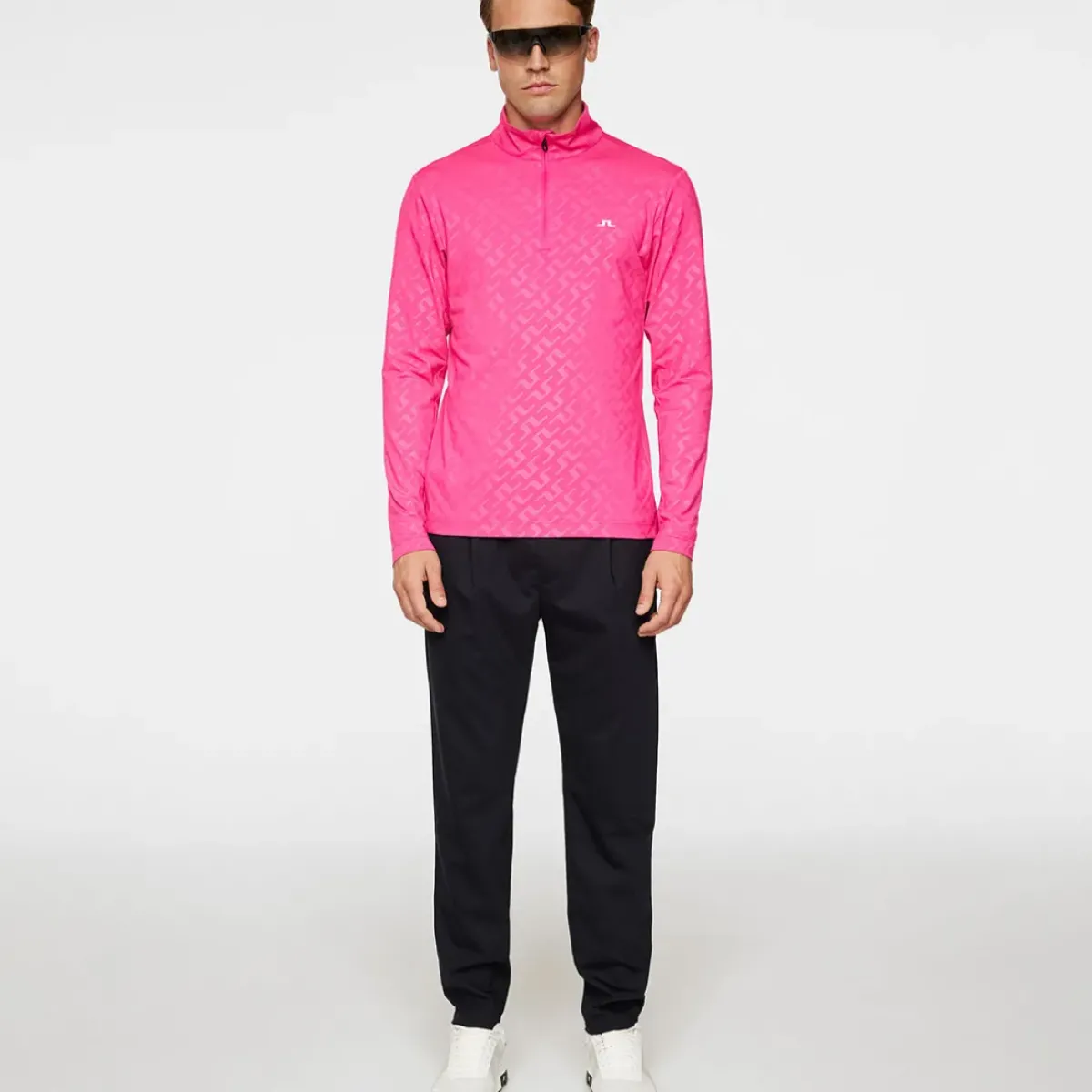 Discount J.Lindeberg Men's Luke Deboss Quarter Zip Golf Mid Layer Men's Sweaters|Men's Midlayers