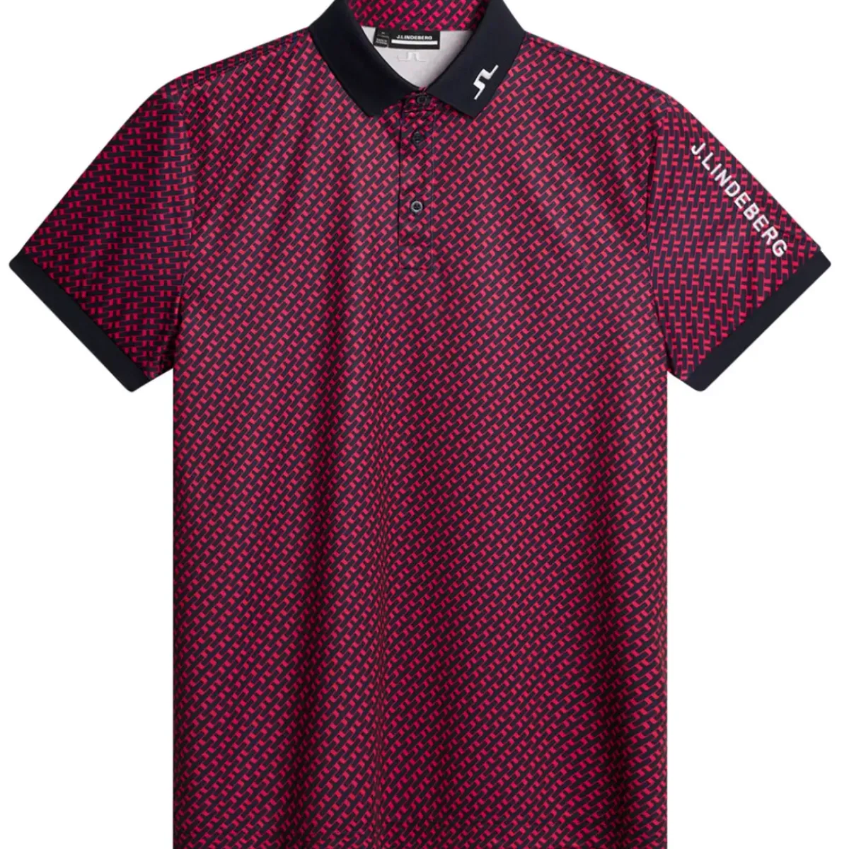 Discount J.Lindeberg Men's Tour Tech Arm Print Golf Polo Shirt Men's Polo Shirts