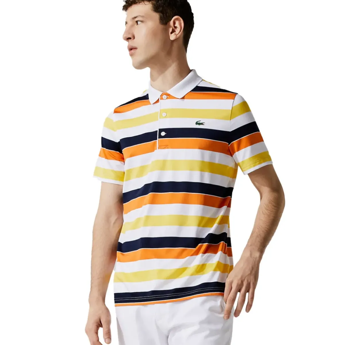 Clearance Men's SPORT Breathable Striped Stretch Golf Polo Shirt Men's Polo Shirts
