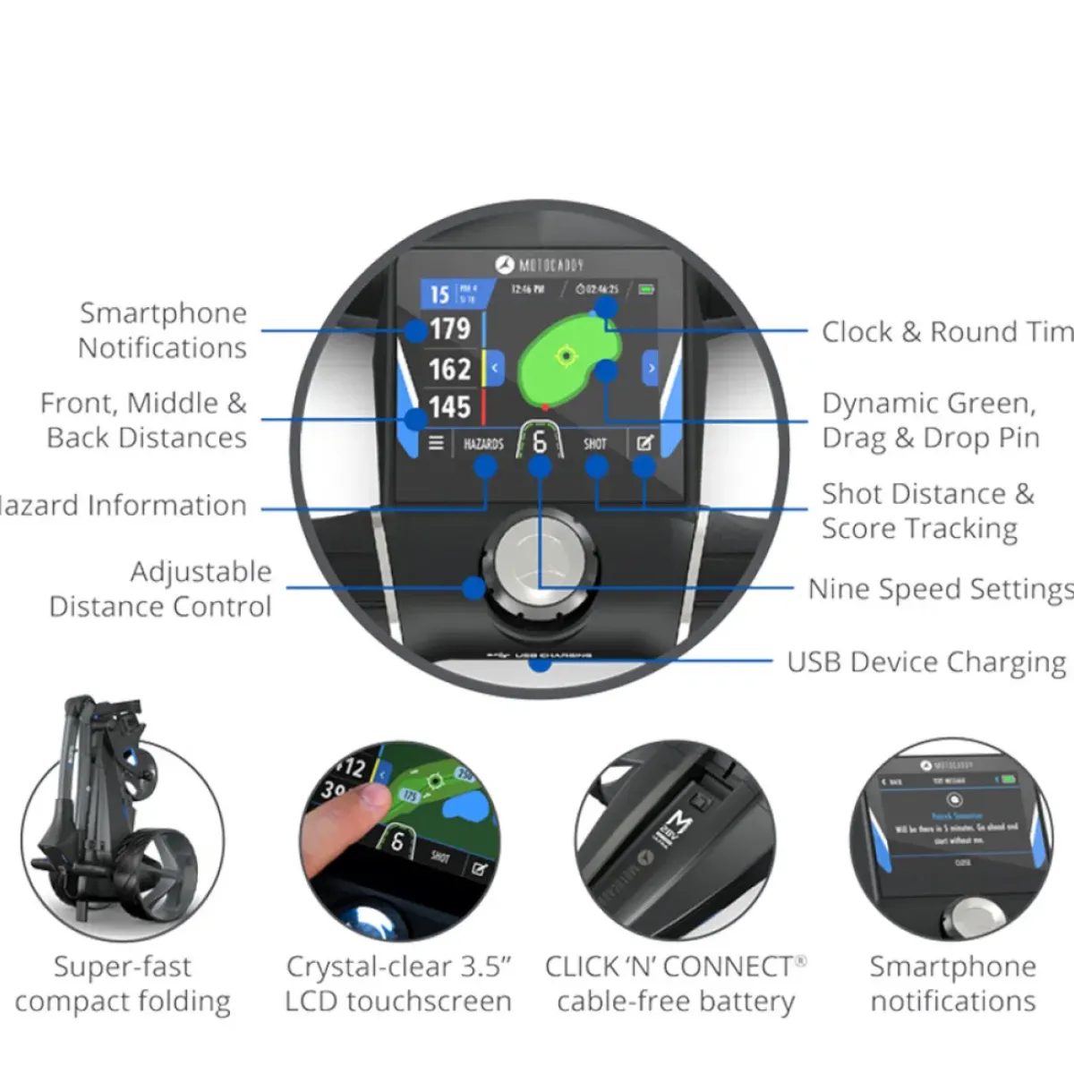Outlet M5 GPS Standard Lithium Electric Golf Trolley Gps Electric Trolleys|Electric Trolleys