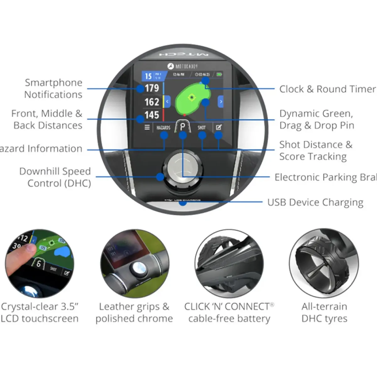 Outlet M-TECH GPS Ultra Lithium Electric Golf Trolley Gps Electric Trolleys|Electric Trolleys