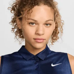 Sale Nike Ladies Dri-FIT Victory Print Sleeveless Golf Polo Shirt Ladies Polo Shirts