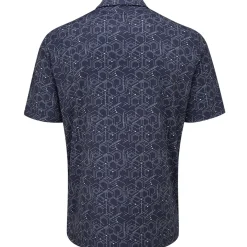 Discount Men's Hollow Geo Print Golf Polo Shirt Men's Polo Shirts