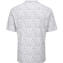 Outlet Men's Hollow Geo Print Golf Polo Shirt Men's Polo Shirts