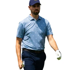 Discount Men's Gold Putter Print Golf Polo Shirt Men's Polo Shirts