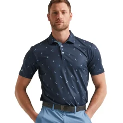 Clearance Men's Gold Putter Print Golf Polo Shirt Men's Polo Shirts