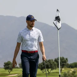 Clearance Men's Gold Putter Print Golf Polo Shirt Men's Polo Shirts