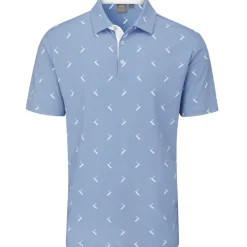 Outlet Men's Gold Putter Print Golf Polo Shirt Men's Polo Shirts