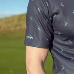 Outlet Men's Gold Putter Print Golf Polo Shirt Men's Polo Shirts