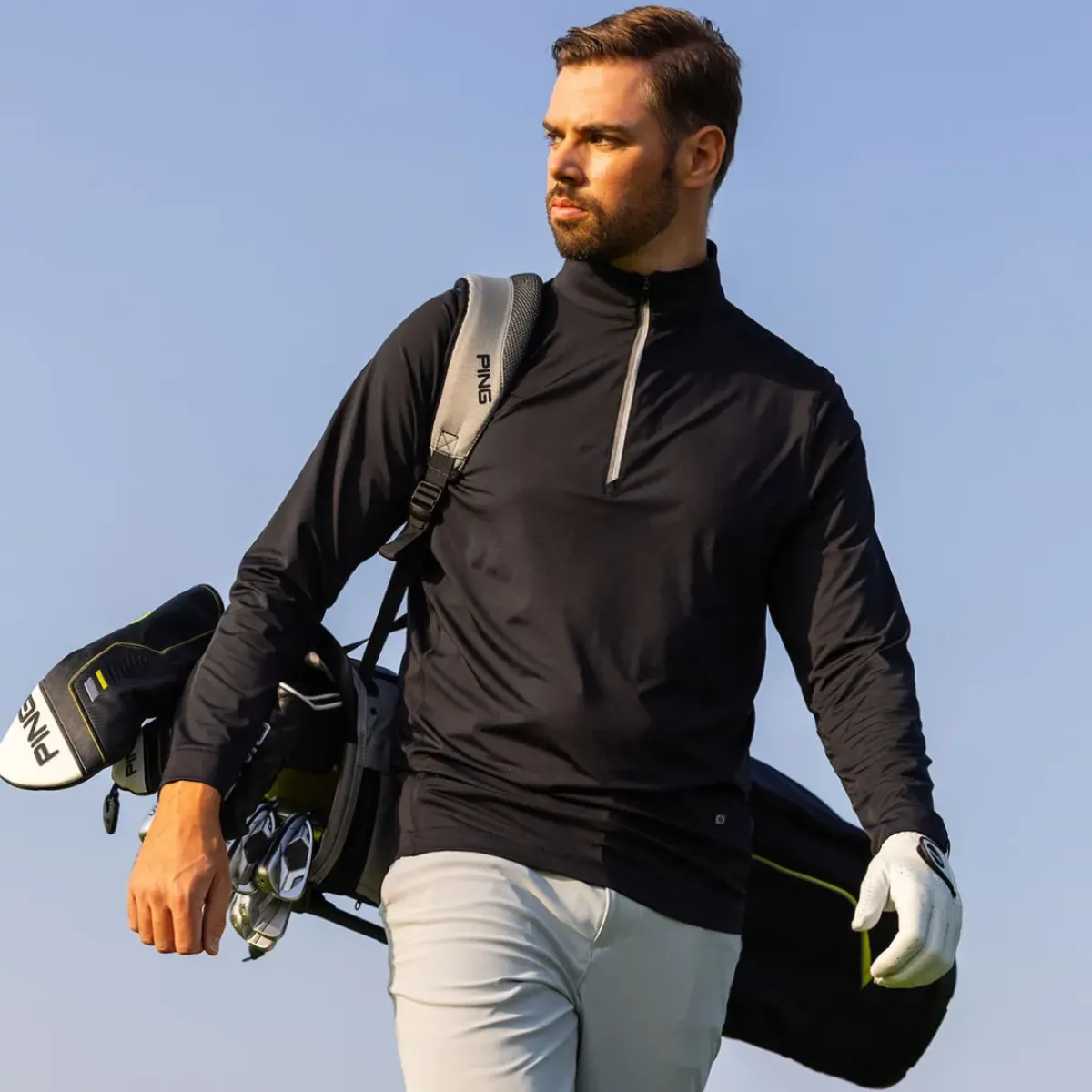Sale Men's Latham Half-Zip Golf Midlayer Men's Sweaters|Men's Midlayers