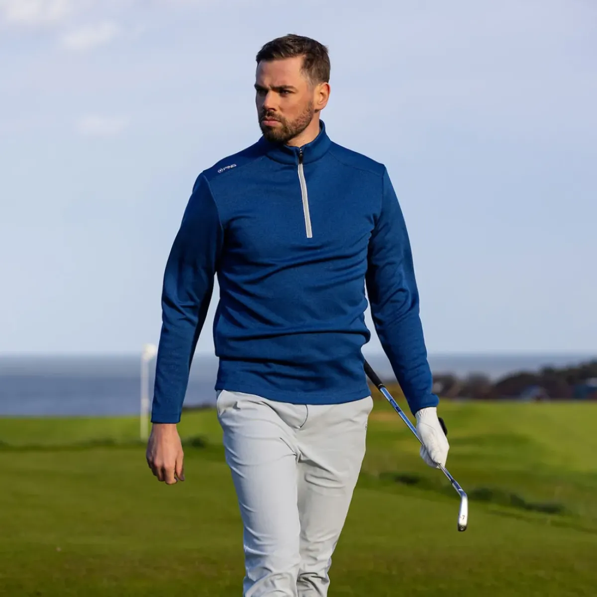 Clearance Men's Ramsey Golf Midlayer Men's Sweaters|Men's Midlayers