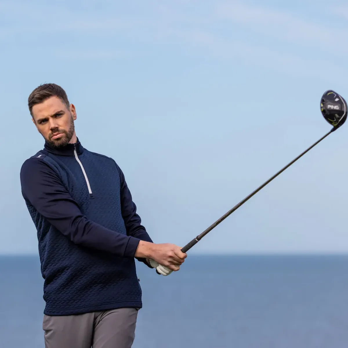 Outlet Men's Whister Half Zip Golf Mid Layer Men's Sweaters|Men's Midlayers