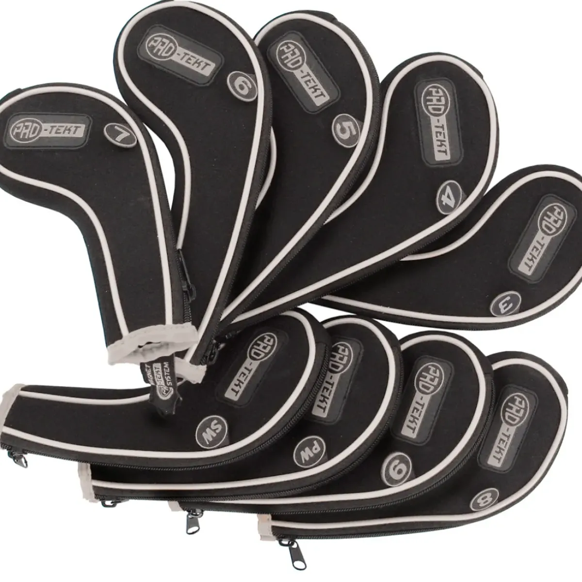 Clearance Pro-Tekt Graphite Zip Golf Iron Head Covers Head Covers