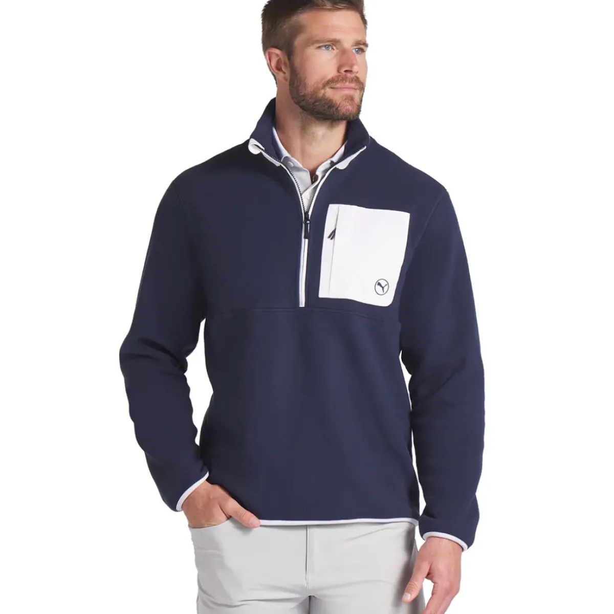 Sale PUMA Fleece Pocket Half Zip Golf Mid Layer Men's Sweaters|Men's Midlayers