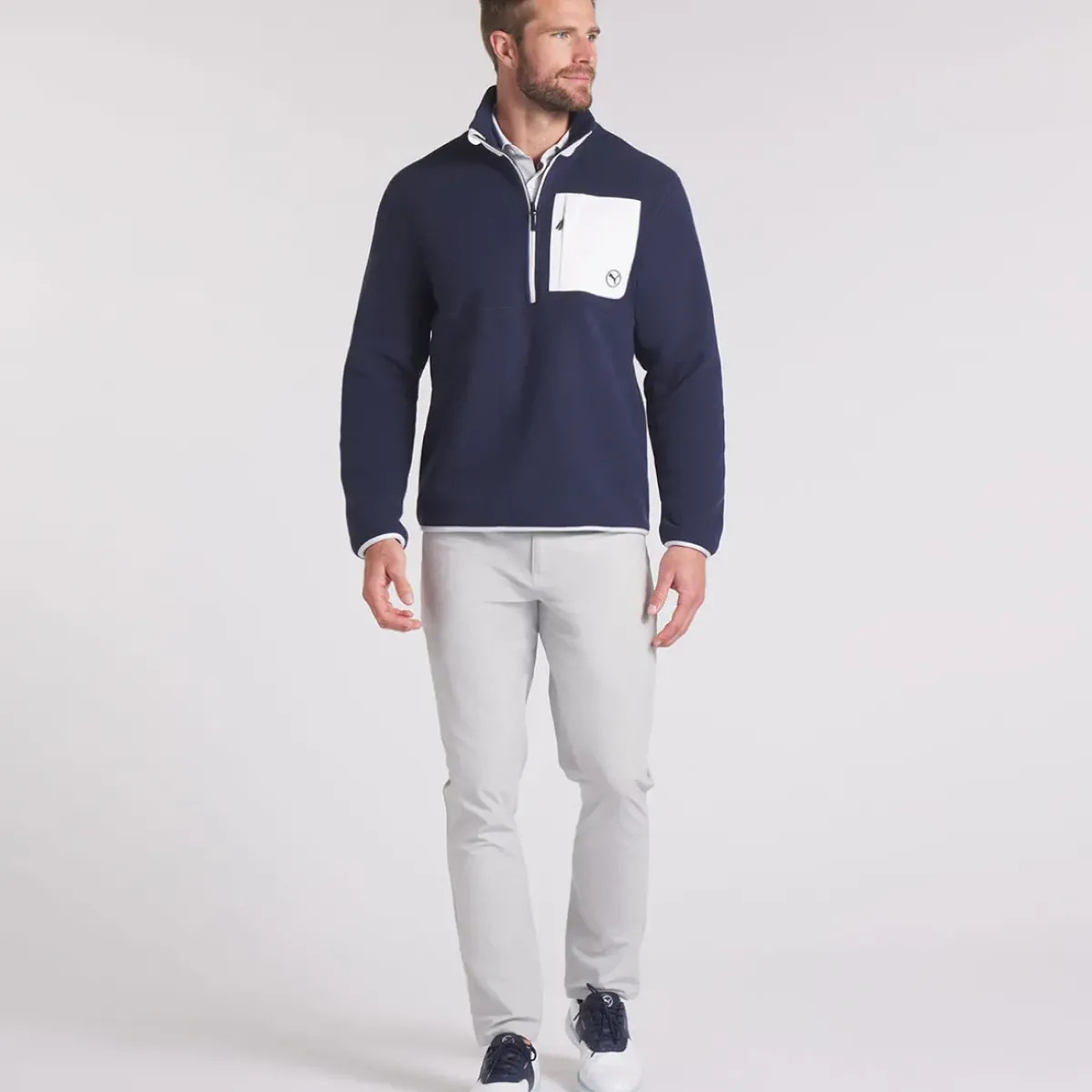 Sale PUMA Fleece Pocket Half Zip Golf Mid Layer Men's Sweaters|Men's Midlayers