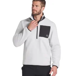 Hot PUMA Fleece Pocket Half Zip Golf Mid Layer Men's Sweaters|Men's Midlayers