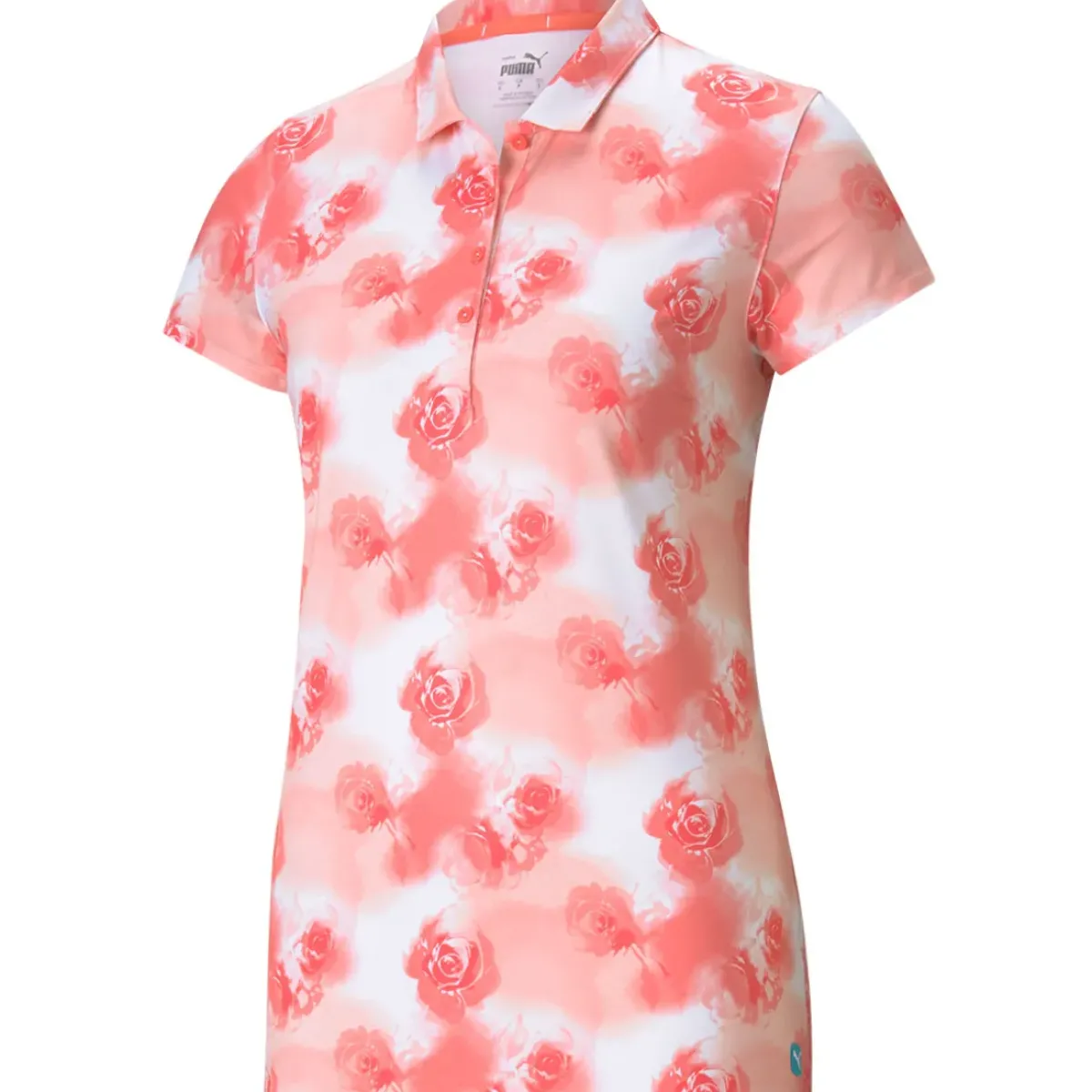 Outlet PUMA Ladies CLOUDSPUN Watercolour Floral Stretch Golf Polo Shirt Ladies Polo Shirts