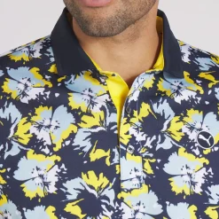 Clearance PUMA Men's Borrego Print Golf Polo Shirt Men's Polo Shirts