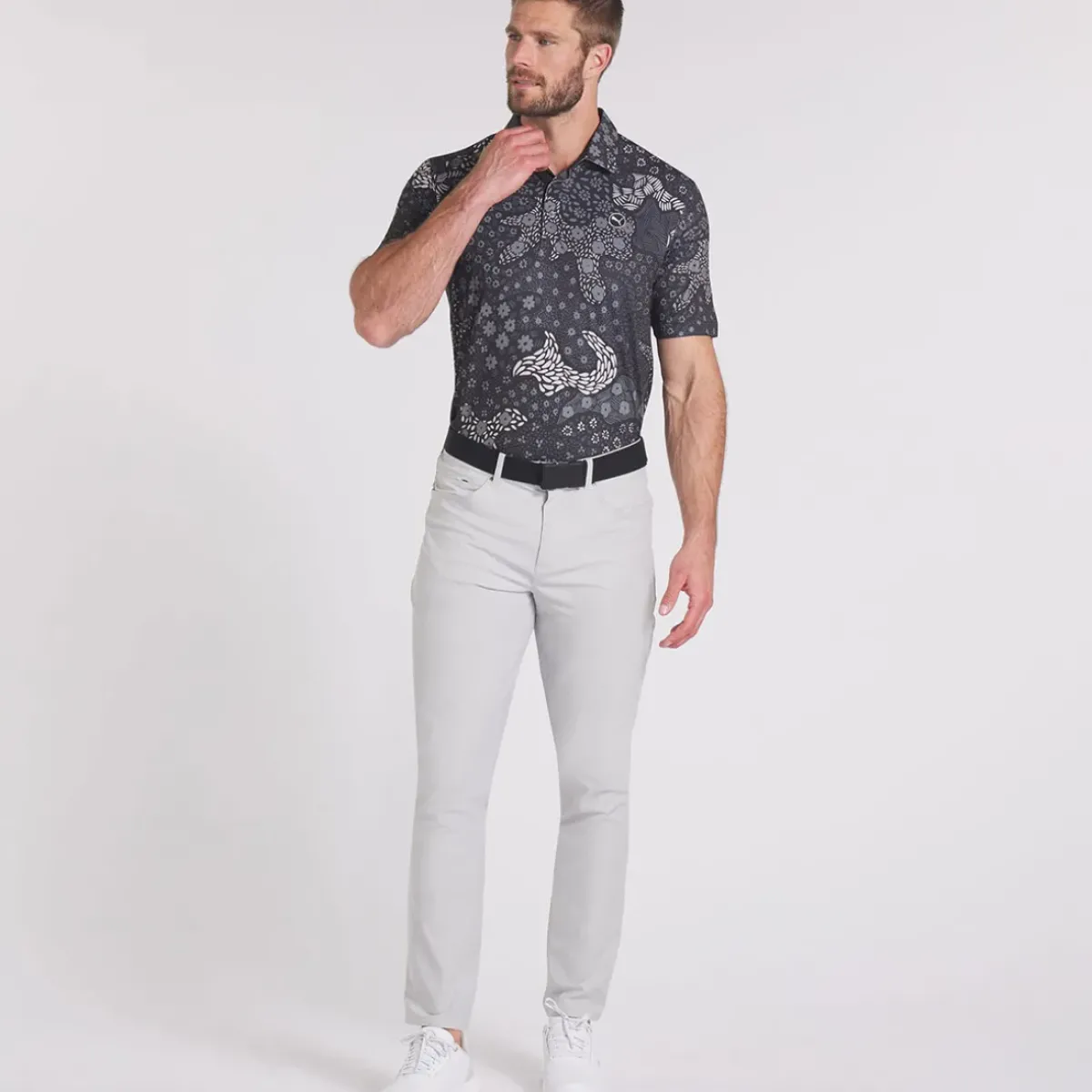 Discount PUMA Men's CLOUDSPUN Bloom Golf Polo Shirt Men's Polo Shirts