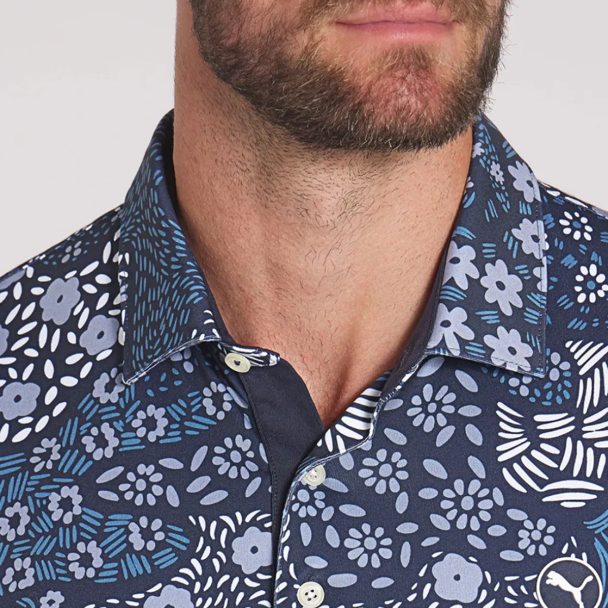 Discount PUMA Men's CLOUDSPUN Bloom Golf Polo Shirt Men's Polo Shirts