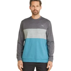 Clearance PUMA Men's CLOUDSPUN ColourCrewneck Golf Midlayer Men's Sweaters|Men's Midlayers