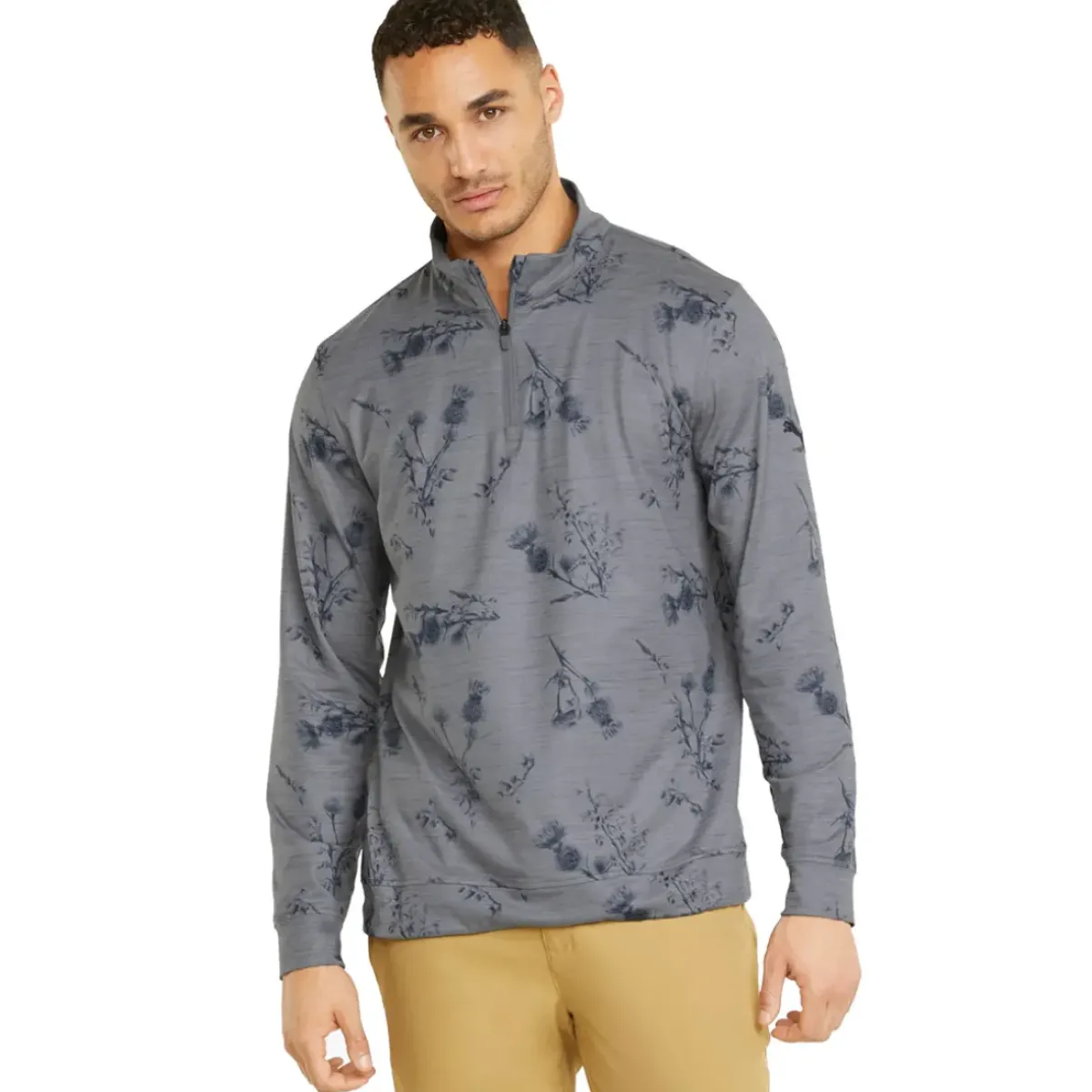 New PUMA Men's CLOUDSPUN Lowlands Half Zip Golf Midlayer Men's Sweaters|Men's Midlayers