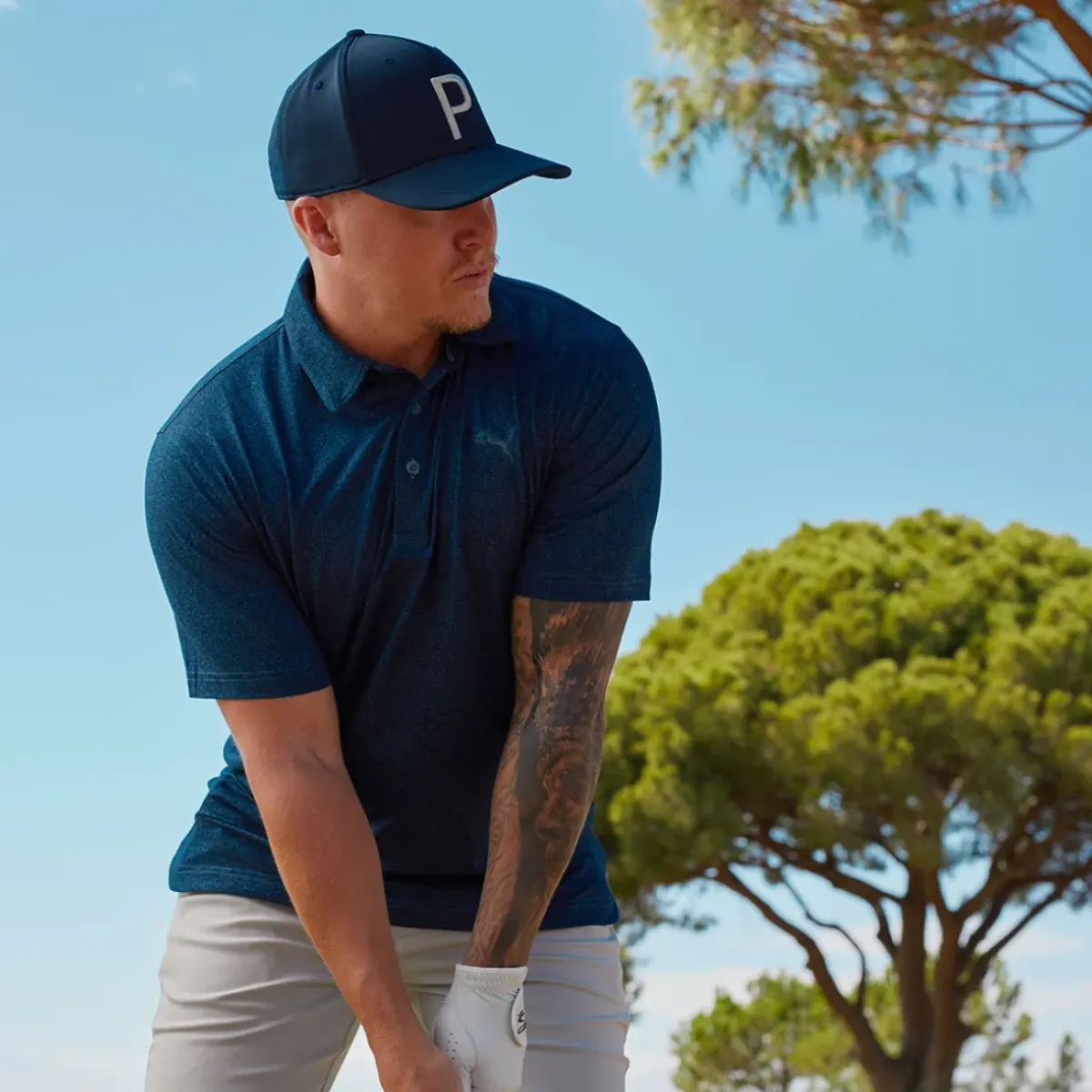 Hot PUMA Men's CLOUDSPUN Primary Golf Polo Shirt Men's Polo Shirts